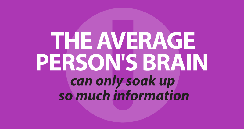 the average person's brain can only soak up so much information
