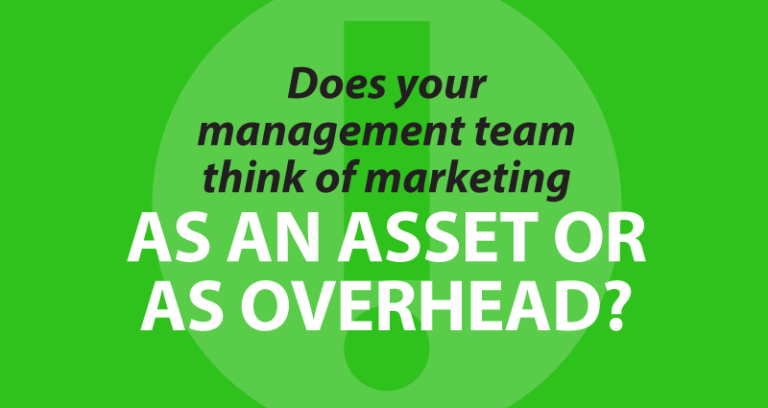 Does your management team think of marketing as an asset or as overhead?