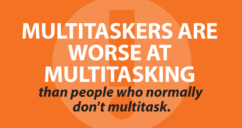 multitaskers are worse at multitasking than people who normally don't multitask