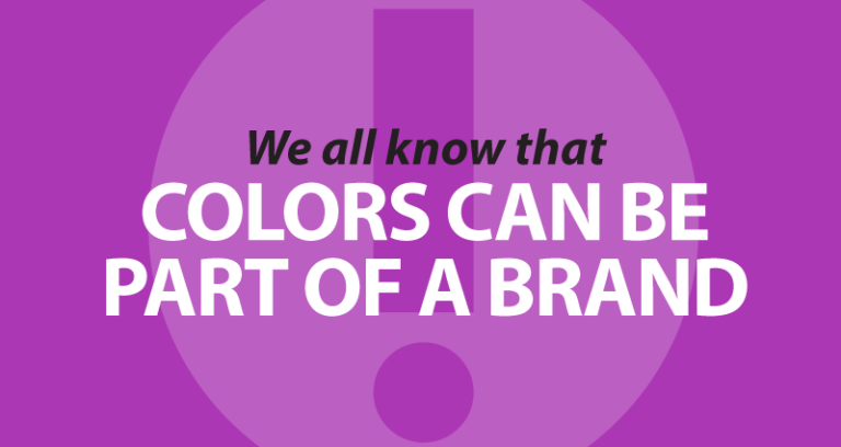 we all know that colors can be part of a brand