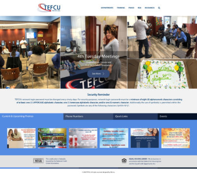 Screenshot of a credit union intranet home page